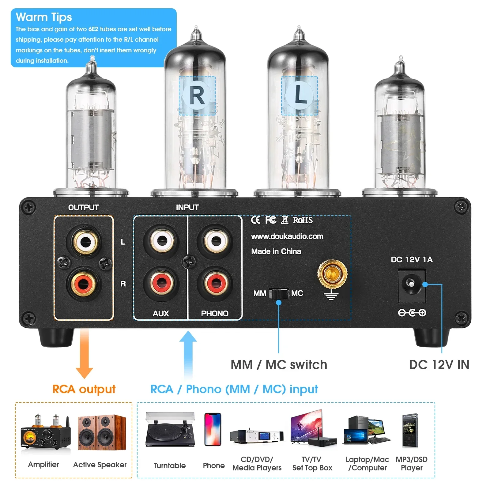Nobsound T9 Mini 6E2 MM/MC пре – обзор и цена Tube Phono Stage Mm Mc